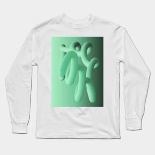 Fluid geometric green shape Long Sleeve T-Shirt